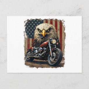 Motorrad USA-Flagge Retro-Biker-Chopper Feiertagspostkarte