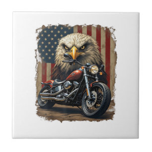 Motorrad USA-Flagge Retro-Biker-Chopper Fliese