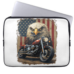 Motorrad USA-Flagge Retro-Biker-Chopper Laptopschutzhülle