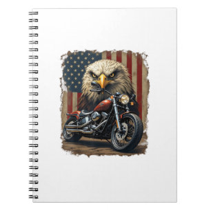 Motorrad USA-Flagge Retro-Biker-Chopper Notizblock
