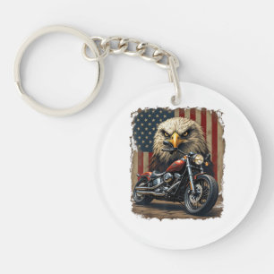 Motorrad USA-Flagge Retro-Biker-Chopper Schlüsselanhänger