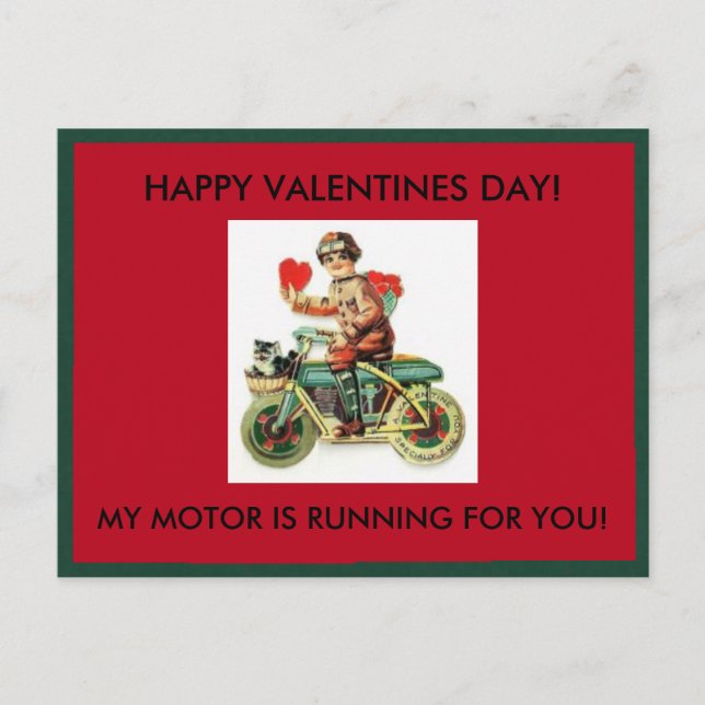 MOTORRAD-VALENTINSTAG-POSTKARTE FEIERTAGSPOSTKARTE (Vorderseite)