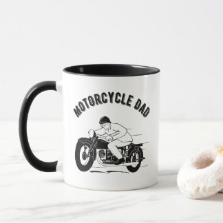 Motorrad-Vater mit Vintagem Retro-Motorrad Tasse