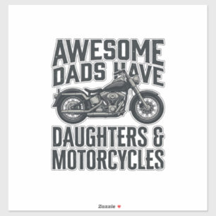 Motorrad-Vater-Töchter-Zitat Vintage-Vektor-Desi Aufkleber