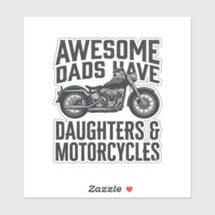 Motorrad-Vater-Töchter-Zitat Vintage-Vektor-Desi Aufkleber