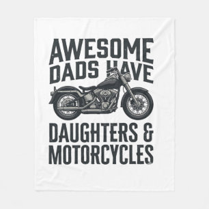 Motorrad-Vater-Töchter-Zitat Vintage-Vektor-Desi Fleecedecke