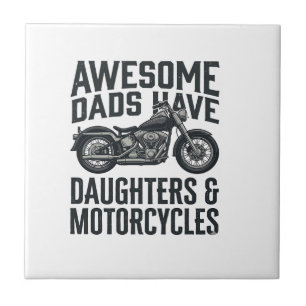 Motorrad-Vater-Töchter-Zitat Vintage-Vektor-Desi Fliese