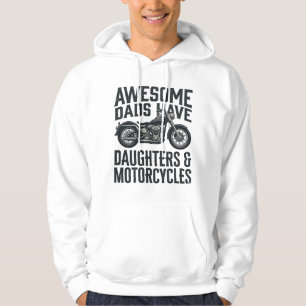 Motorrad-Vater-Töchter-Zitat Vintage-Vektor-Desi Hoodie