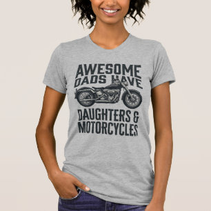 Motorrad-Vater-Töchter-Zitat Vintage-Vektor-Desi T-Shirt
