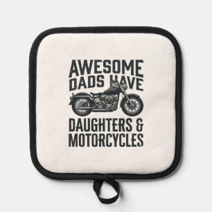 Motorrad-Vater-Töchter-Zitat Vintage-Vektor-Desi Topflappen