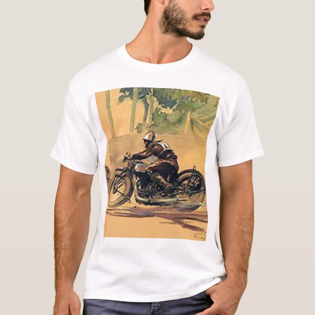 Motorrad Vintager T - Shirt (Vorderseite)