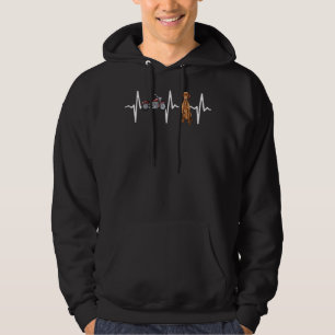 Motorrad Vizsla Heartbeat Dog Hoodie