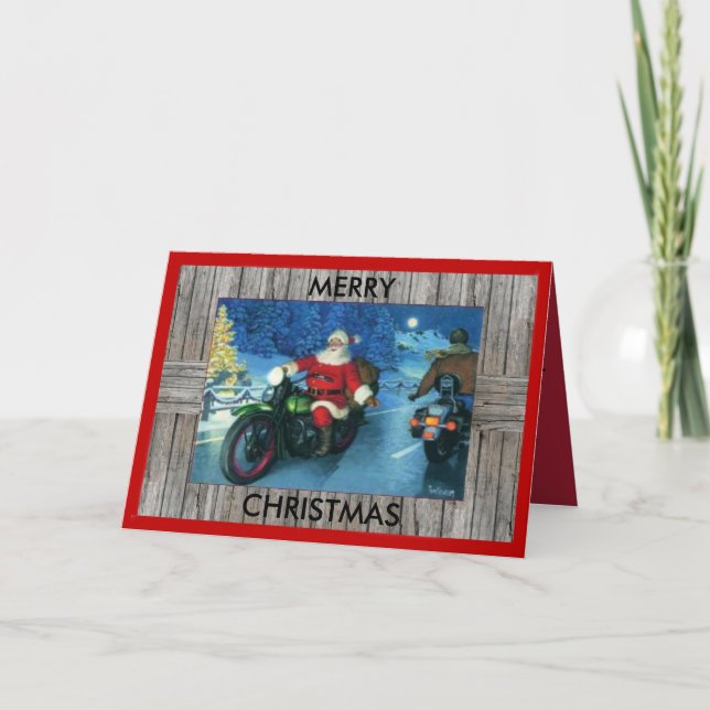 Motorrad-Weihnachtskarte Feiertagskarte (Vorderseite)
