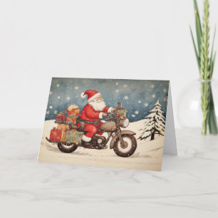 Motorrad-Weihnachtsmann-Weihnachtskarte Feiertagskarte