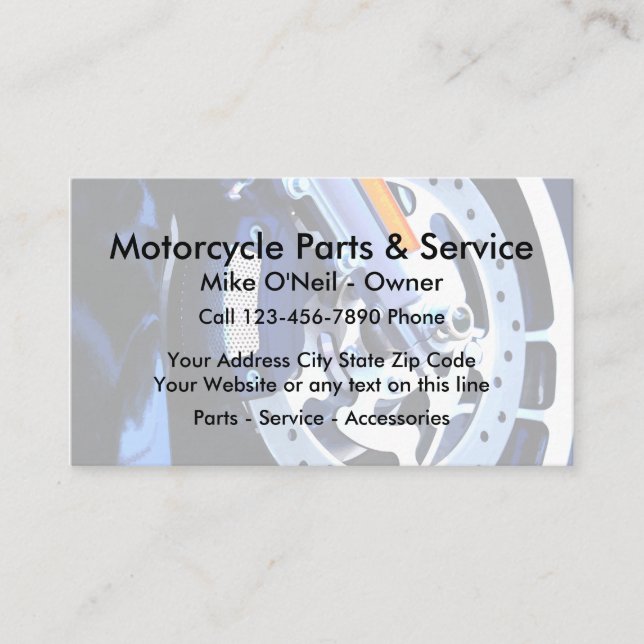 Motorrad zerteilt Service Visitenkarte (Vorderseite)