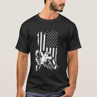 Motorradbekleidung der amerikanischen Flagge T-Shirt