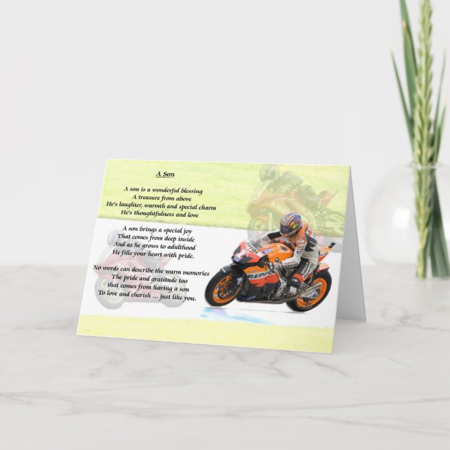 Motorraddesign - Son-Gedicht Karte (Vorderseite)