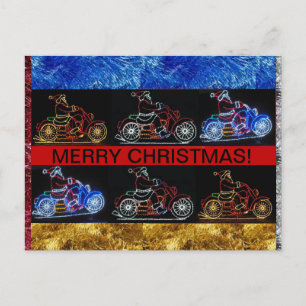 Motorräder auf einer Weihnachtspostkarte Feiertagspostkarte