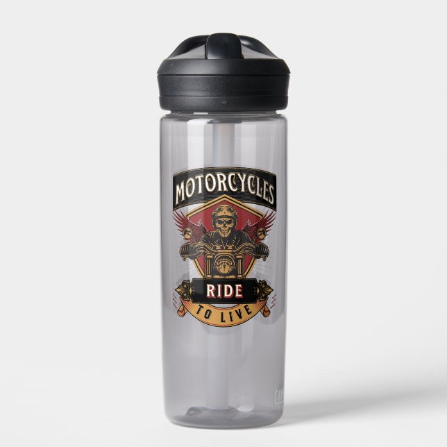 Motorräder für den Skull-Verkehr, Fahrt zum Leben Trinkflasche (Vorderseite)