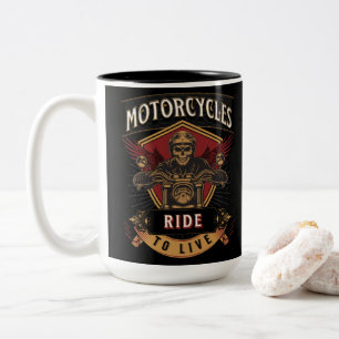 Motorräder für den Skull-Verkehr, Fahrt zum Leben Zweifarbige Tasse