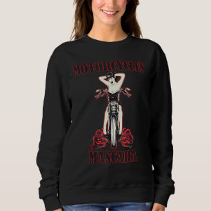Motorräder und Mascara Vintage Rose Liebe Reiten Sweatshirt