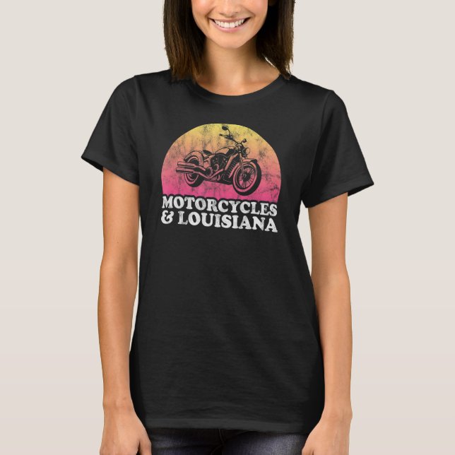 Motorräder und Motorräder von Louisiana T-Shirt (Vorderseite)