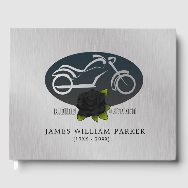 Motorradfahren im Himmel Bestattungsbuch Gästebuch (Vorderseite)