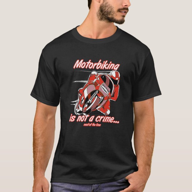 Motorradfahren ist kein Fahrradfahrer T-Shirt (Vorderseite)