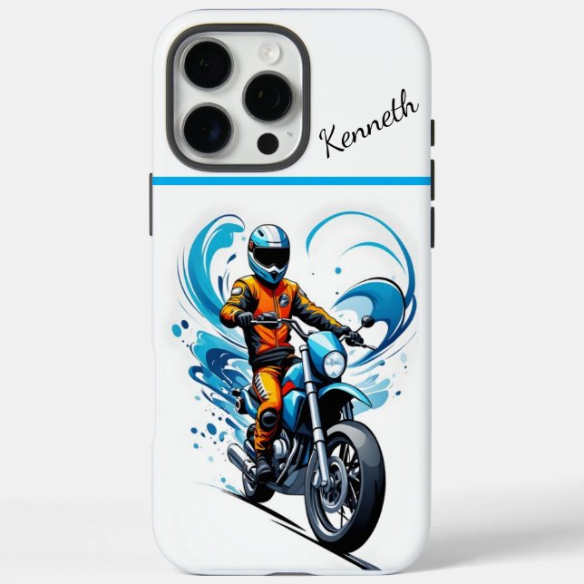 Motorradfahren mit blauer Welle Case-Mate iPhone Hülle (Rückseite)