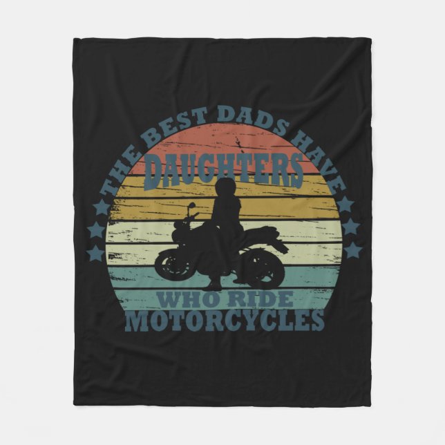 Motorradfahren mit der besten Dads Tochter Fleecedecke (Vorderseite)
