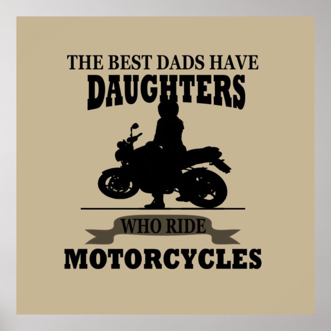 Motorradfahren mit der besten Dads Tochter Poster (Vorne)