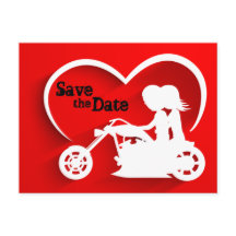 Motorradfahren Save the Date Hochzeit