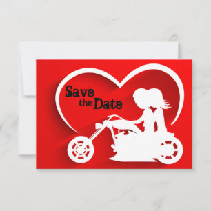 Motorradfahren Save the Date Hochzeit Einladung