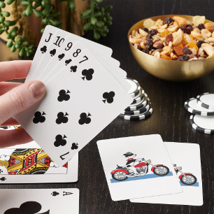 Motorradfahrender Hund Spielkarten