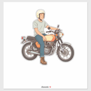Motorradfahrer auf einer Motorrad Aufkleber
