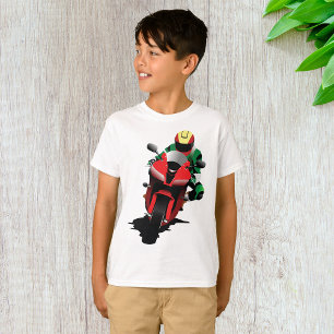 Motorradfahrer auf rotem Sportbike T-Shirt
