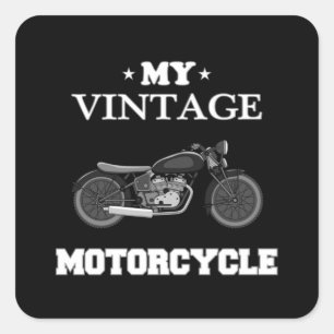 Motorradfahrer Bike Vintages Geschenk Quadratischer Aufkleber