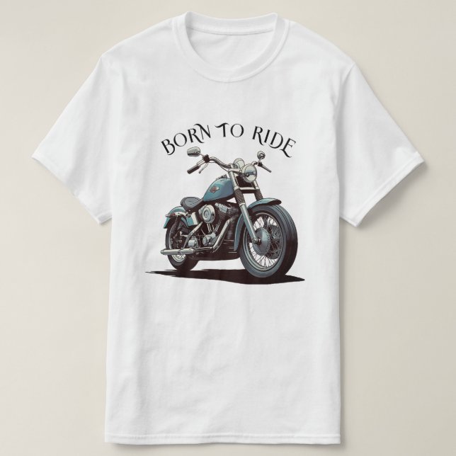 Motorradfahrer, die Geboren auf klassische Fahrwei T-Shirt (Design vorne)