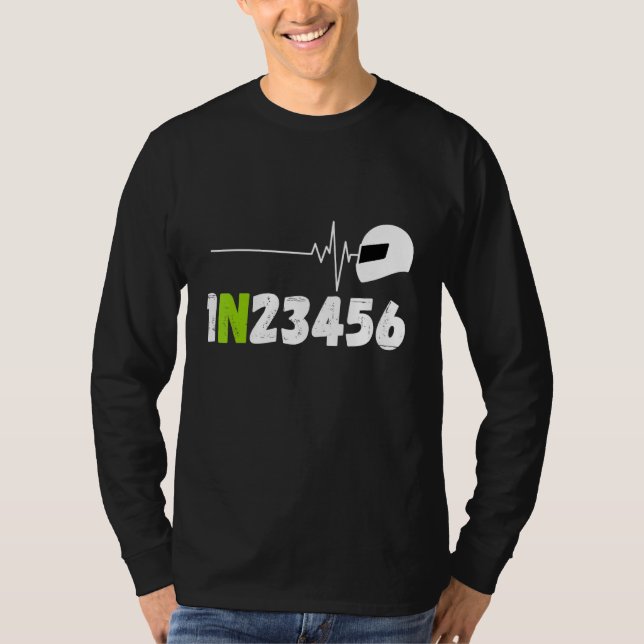 Motorradfahrer Ecg Heartbeat 1 n T-Shirt (Vorderseite)