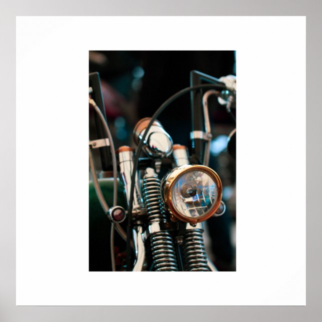 Motorradfahrer-Fahrradfahrer-Fahrerplakat Poster (Vorne)