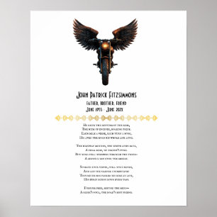 Motorradfahrer-Gedächtnisgedicht Poster