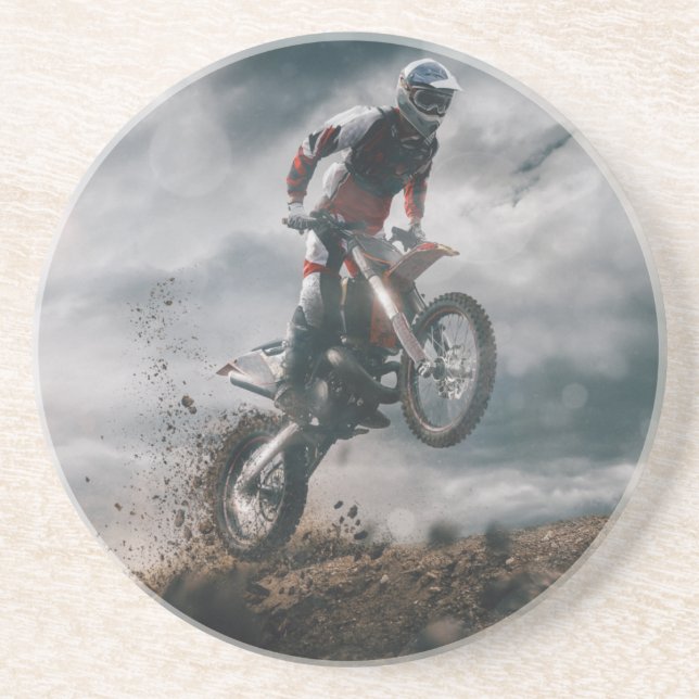 Motorradfahrer Getränkeuntersetzer (Vorne)
