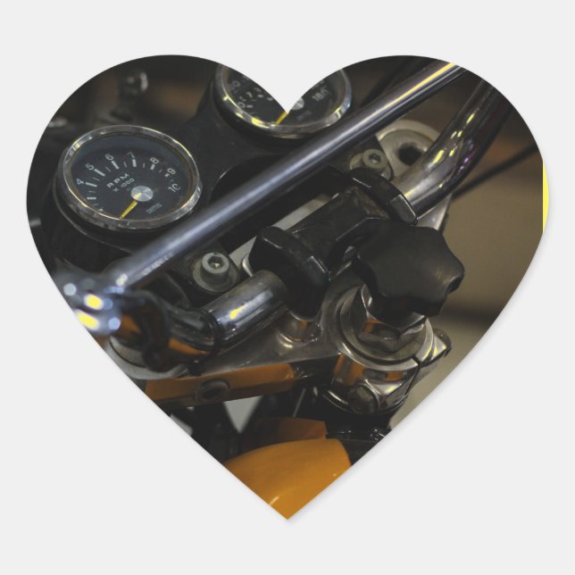 Motorradfahrer Herz-Aufkleber (Vorderseite)