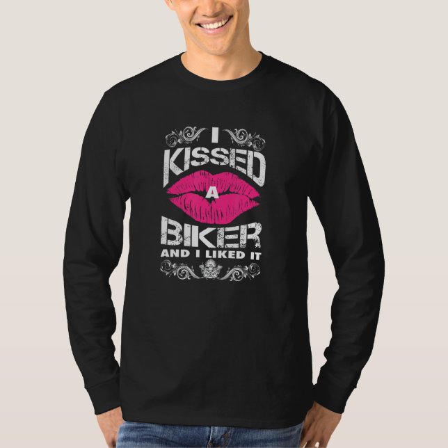 Motorradfahrer Ich küsste ein Fahrrad und ich moch T-Shirt (Vorderseite)