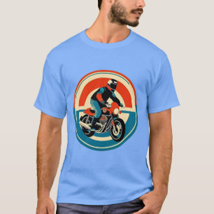 Motorradfahrer im lebendigen Retro-Stil T-Shirt