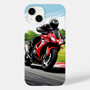 Motorradfahrer in eine scharfe Kurve lehnend Case-Mate iPhone 14 Hülle