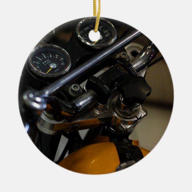 Motorradfahrer Keramik Ornament (Vorne)