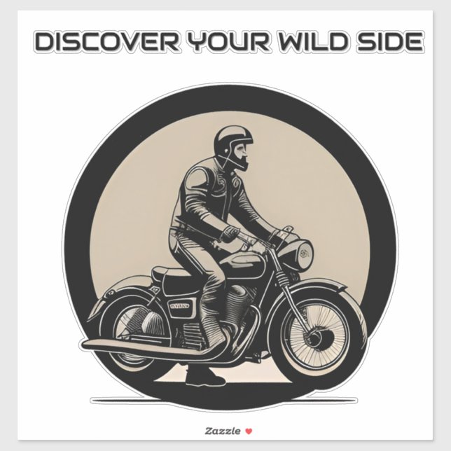 Motorradfahrer Klassisches Motorrad Aufkleber (Blatt)