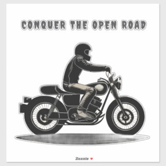 Motorradfahrer Klassisches Motorrad Aufkleber