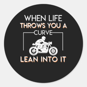 Motorradfahrer Lebensdauerpfeile kurven in Runder Aufkleber